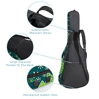 Housse de guitare en tissu Oxford imperméable avec bandoulière réglable Motif bonhomme de neige et sapin de Noël - Les Beatles, Paul McCartney, John Lennon, RIngo Starr, George Harrison Housse de guitare en tissu Oxford imperméable avec bandoulière réglable Motif bonhomme de neige et sapin de Noël – Image 3
