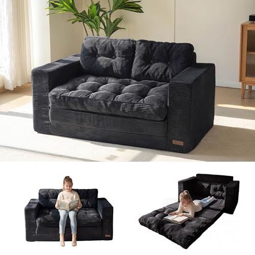 MAXYOYO Convertible Sofa Bed, Pull Out Loveseat Sleeper...