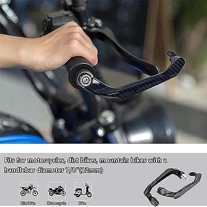 ELTRON TURBO Universal 7/8in 22mm CNC Aluminum Handlebar Brake Clutch Lever Hand Guard Protector for Motorcycle, Motorbike, Grey, Coated - Image 4 thumbnail
