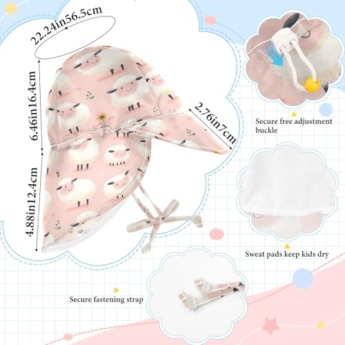 Cartoon Sheep Pink Toddler Boy Girl Sun Hats Baby Boys' Hat Toddler Girl UPF 50 Wide Brim Beach Essentials4