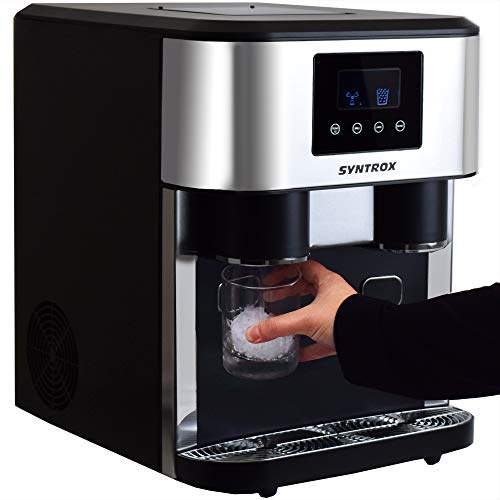 Syntrox Germany Eiswürfelbereiter, Eiswürfelmaschine, Crushed Ice Maker, 18 kg / 24h, 2 Würfelgrößen, LED-Beleuchtung… – Bild 4