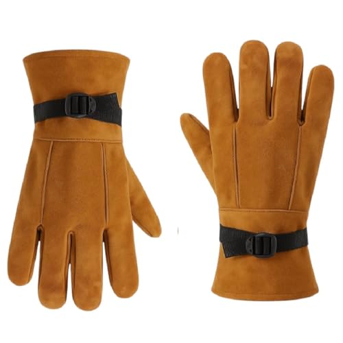 Image of TLN Genuine Leather Gloves for Men | Premium Soft Driving, Biking & Winter Gloves, Warm, Stylish & Durable Hand Gloves for Outdoor & Daily Use
