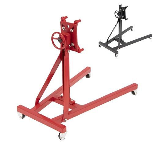 Metal Rotatable Engine Flip Maintenance Bracket Engine Stand for 1/10 RC Crawler Car Traxxas TRX4 Axial SCX10(Red)