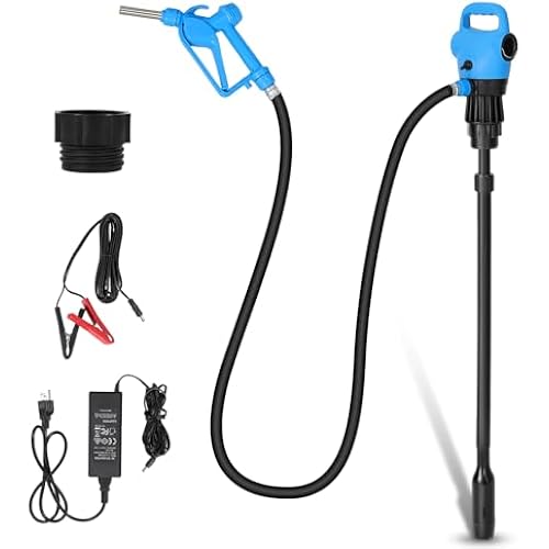 Electric Drum Pump with 120V AC/12V DC Power, 33.5''-49'' Telescopic Suction Tube Drum Barrel Pump with Swivel Nut Nozzle, 5 Gallons/mins Max Flow Rate, for DEF, Diesel, Water, etc.