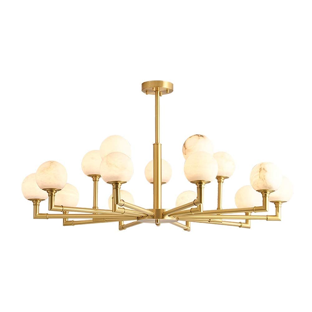 WECDS Lamp Pendant Light Chandelier Ceiling Light Marble Sputnik 8 s Modern Gold Brass Fixture Vintage Pendant Ing for Dining Room Kitchen Living Room Bedroom,Brass,6 Lights
