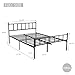 WJORATA Metal Platform Full Bed Frame with Headboard Sturdy Steel Slats Support No Box Spring Needed Easy Assembly Black