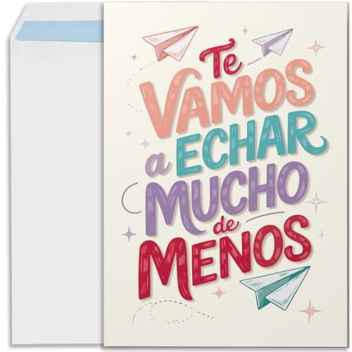 Cheerset Cartão despedida companheiro trabalho grande A4 com envelope. Detalhes colegas de trabalho cartão-oferta despedida (Despedida 3)
