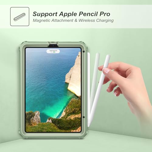 Coque iPad Mini 7/6 Fintie robuste antichoc verte avec anneau de rotation 360 - 6