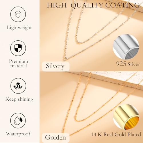 JGVG 2-Pack Lariat Necklace For Women, Y Necklace 925 Silver and Y Necklace 14K Gold, Non-Tarnish Dainty Trendy Jewelry for Daily Wear, Layering, Dating and Gift Giving — view 5