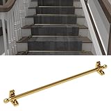 Solid Brass Stair Rods for Carpet Runners Set of 1, Gold Stair Runner Rods for Fixed Stair Carpet, 28 inch Oval Finial Carpet Runner Rods