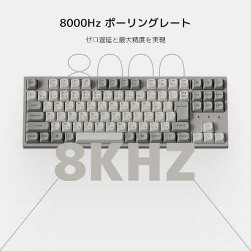 【国内正規品】Keychron C1 Pro 8K QMK/VIA カスタム有線メカニカルキーボード TKL配列 JISレイアウト プログラマブル PBTキーキャップ RGBバックライト Keychron Super バナナ軸 対応 Mac・Windows・Linux兼用 ホワイト