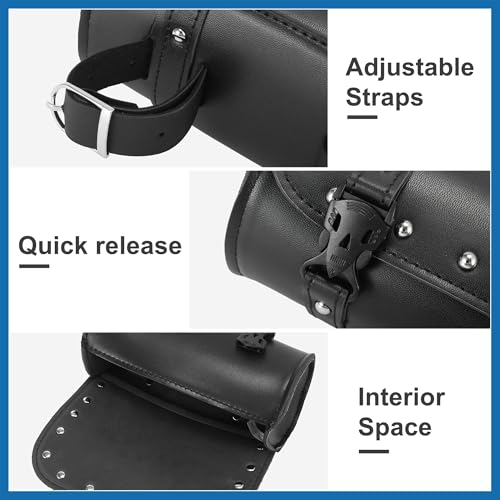 Bolsa para Manubrio de Motocicleta Universal Impermeable Piel Sintética Negra miniatura 5