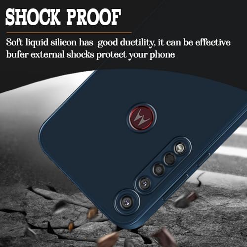 Image of Back Cover for Motorola Moto G8 Plus 4G | Full Camera Protection | Premium Liquid Silicon Case | Flexible Bumper Case for Motorola Moto G8 Plus 4G (Dark Blue)