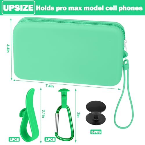 Image of Mity rain Silicone Wallet for Bogg Bag Phone Holder | Accessories Set for Bogg Bag Contain 2PCS Key Holder and Large Capacity Silicone Zipper Bag for Beach Bags Tote Bag (Green)