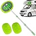 Bemece Car Wash Brush Kit with 43.3' Telescopic Handle, Car Washing Brush with 2 in 1 Chenille Microfiber Mop Heads for Cleaning Truck, Caravan, Scratch Free(1 Car Wash Brush,1 Replacement Cloth Head)