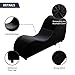 ijuicy Sleek Yoga Chair for Adults, Velvet S Curved Chaise Lounge Indoor, Ergonomic Chair, Modern Chaise Lounge for Stretching, Relaxation, Exercise, 60D x 18W x 27H Inch-Black