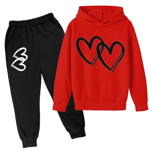 Ensemble fille sweat à capuche St-Valentin : le cadeau cœur idéal