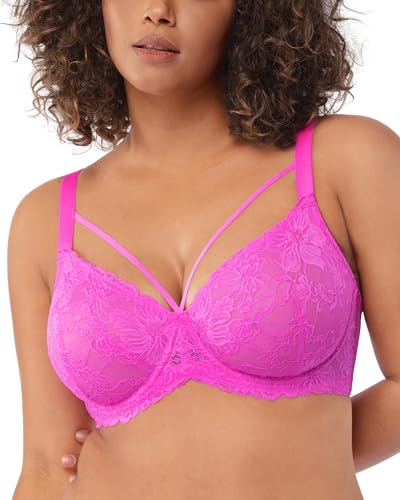 Image of HSIA Minimizer Bras for Women Full Coverage, Unlined Lace Sexy Plus Size Underwire Bra for Large Breasts