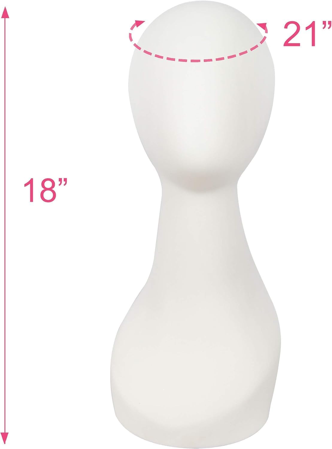 18″ Matte Black Life Size Female Mannequin wig Head Durable PVC Wig Head for Wigs, Hats, Sunglasses, Jewelry, Masks Wig Display & Styling