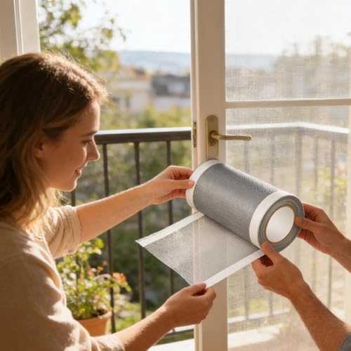 Cinta reparadora mosquitera ventanas y parches de malla adhesiva para el hogar 2