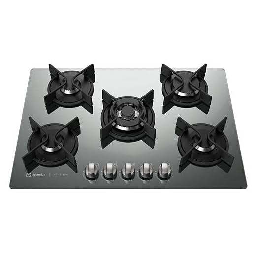 Cooktop 5 Bocas Electrolux a Gás Prata com Tripla Chama e Grade Ferro Fundido Home Pro (GC75U) - Bivolt