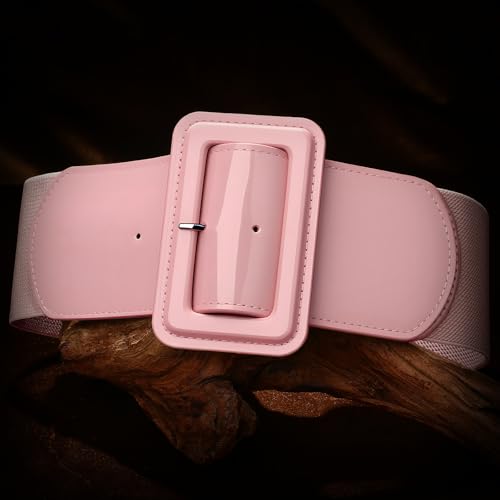 Image of VONMELLI Stretchy Wide Women Belts Elastic Vintage Belts for Women Fashion Ladies Waist Belt for Dress