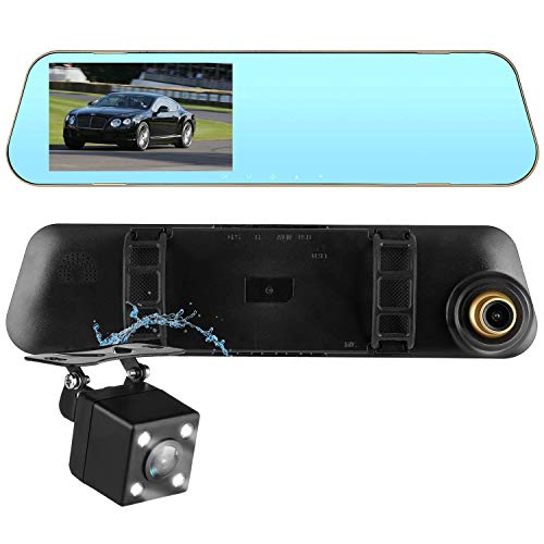 DohonesBest Dash Cam Dual Lens Rear View Mirror Car Backup Camera Front and Rear 1080P Full HD Video Recorder, Car DVR with G-Sensor Motion Detection Loop Recording Parking Mode 4.3”140° Wide View