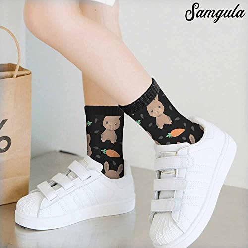 Image of Crew Socks for Woman Size 6-8 Tropical Wildlife Bright Teal Girls Socks