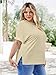 YGOODM Plus Size Summer Tops for Women Loose Fit Crewneck Oversized Tshirts Shirts Khaki