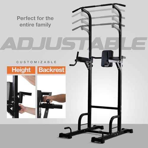 Pull Up Bar Free Standing - Power Tower, Multi-Functional Pullup Dip Station, Calisthenics Equipment Station For Home Gym - 440LBS Capacity, Height Adjustable, Durable, Heavy-Duty Strength Training For Men & Women To Build Muscle. - Thumbnail 2