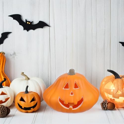 Lampe citrouille Halloween lumineuse plastique orange suspendu - 7
