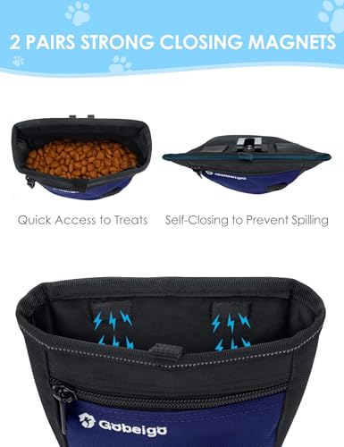 Gobeigo Bolsa de petisco para cães e clicker de treinamento, dois fechos magnéticos atualizados para