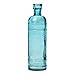 Luna Bazaar Round Design Small Vintage Painted Glass Bottle (6.5-Inch, Turquoise Blue)