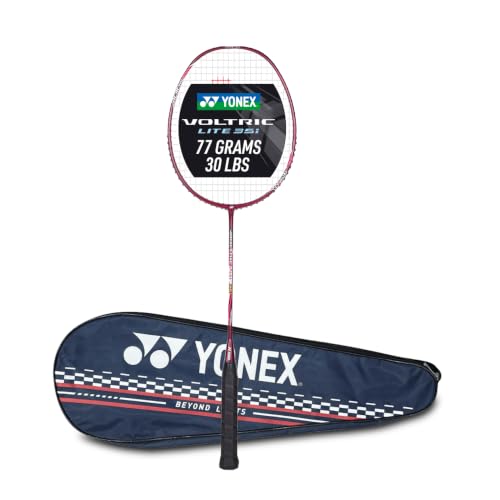 Image of Yonex Graphite Strung Badminton Racquet Voltric Lite 35i (G4, 77 Grams, 30 lbs Tension, Wine Red)