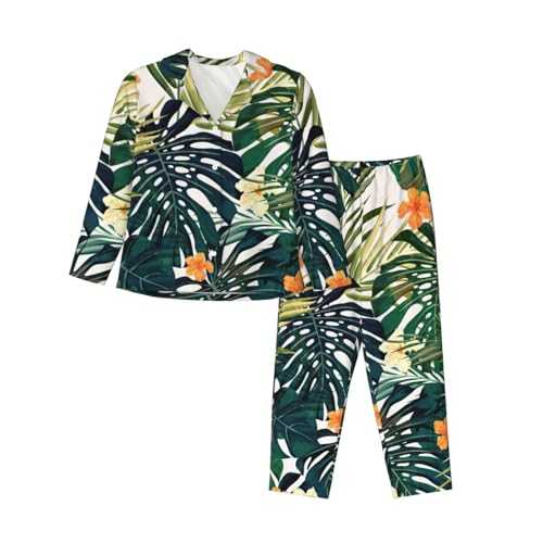 Pyjama d'été tropical EdWal ensemble long fluide pour ne plus souffrir de la chaleur