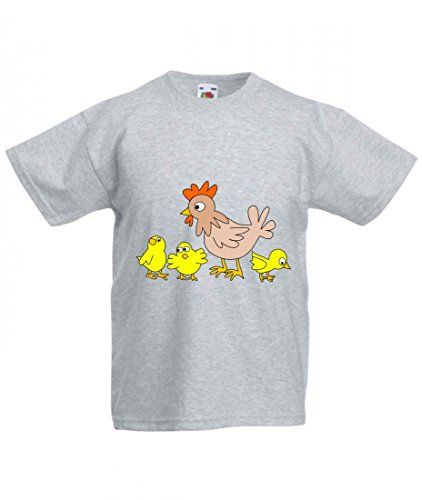 T-Shirt GEFLÜGEL- Huhn- Tier- Vogel- Bauernhof- Hen- Tiere AUF DEM Bauernhof- Landwirtschaft- LANDWIRTSCHAFTLICH GENUTZTER FLÄCHEN in Grau für Herren- Damen- Kinder- 104-5XL Cover