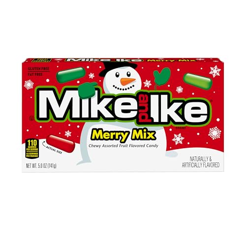 Mike & Ike, Merry Mix Theater Box - Christmas Candy, 5 Ounce