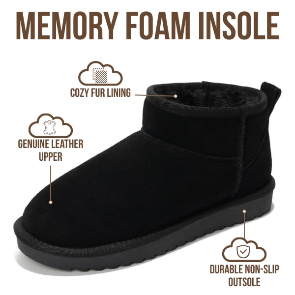 Image of Project Cloud Genuine Leather Ankle Boots for Women - Water Resistant with Memory Foam Insole Winter Boots - Trending Shoes & Comfortable Women's Ankle Boots (Hippy)