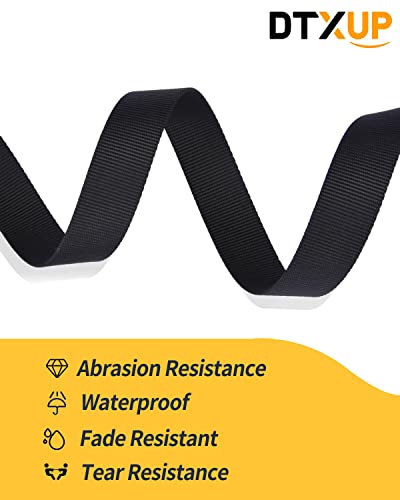 Nylon Webbing 1 Inch Strap, Polypropylene Flat Webbing For Repairing, Replacement Canvas Strap For Backpack, Heavy Duty Climbing Webbing 1 Inch Black 10 Yard For Sewing Bag Making Dog Leash Collars #TOP2