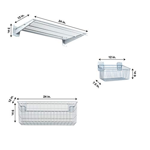 Crownwall Universal Slatwall Steel Shelf And Basket Kit, 6-Piece #TOP2