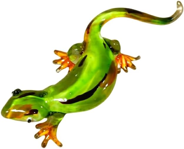 Handmade Mini 3" Gecko Lizard Blown Glass Figurine (Orange N1) image 4