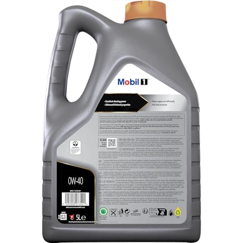 Image of Mobil 1 European Car Formula Full Synthetic Motor Oil 0W-40, 5 Quart
