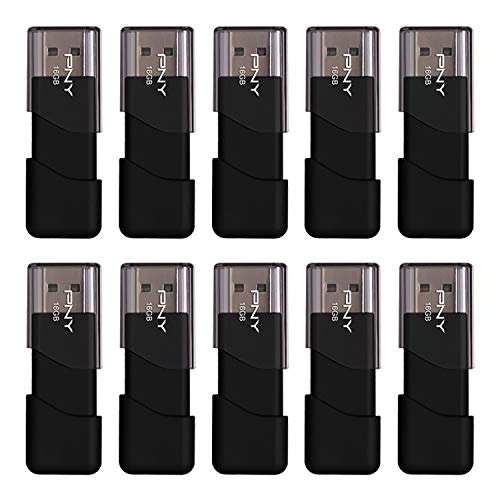 PNY 16GB Attaché 3 USB 2.0 Flash Drive, Black (Pack of 10) by PNY - Used condition - US$46.14