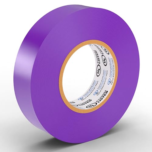 OHLECTRIC Professional Grade Vinyl Electrical Tape (1 Pack) Purple - 7 Mil Thick Flame-Retardant, Heat & Weather Resistant 3/4 Inch x 60 Feet | Ideal for Contractors & Electricians
