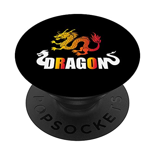 Dragón lagarto que escupe fuego Amantes de Draco PopSockets PopGrip: Agarre intercambiable para...