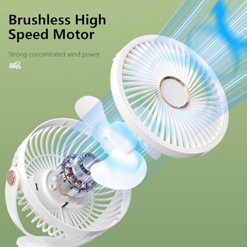 Ventilador con clip recargable para combatir el calor en el escritorio con ángulo ajustable 4