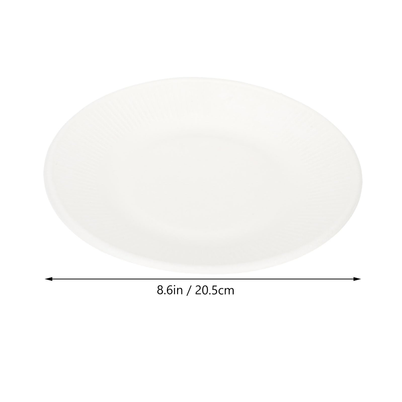 50 Stück Einwegteller aus Umweltfreundlichem Zuckerrohr papier Weiße Pappteller Vielseitig für Partys DIY malplatten Bbq Geburtstag und Robust