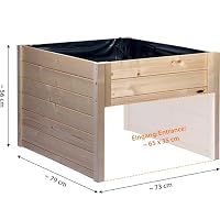 dobar® Große Mähroboter-Garage aus Holz mit Pflanzkasten inkl. Folie - Rasenmäher Garage - 79 x 73 x 56 cm - Natur – Ansicht 2