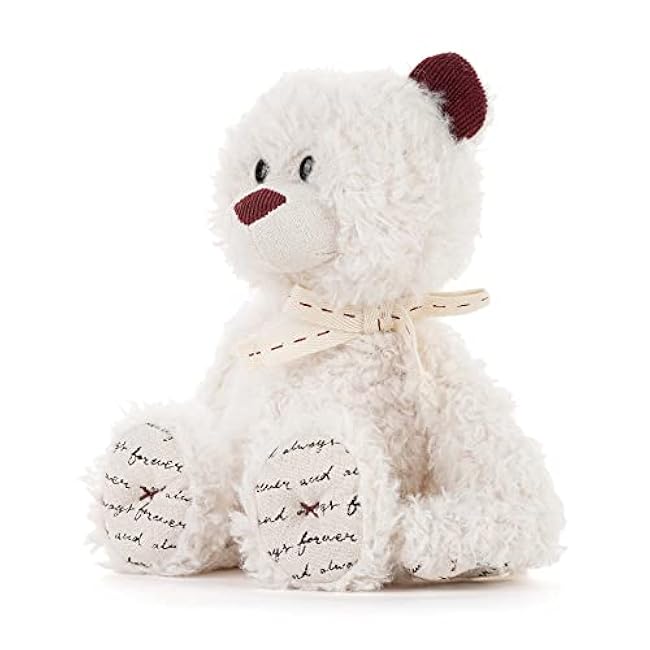 DEMDACO Loved Cream and Red 8 x 5 x 4 Inch Polyester Mini Soft Plush Stuffed Animal Bear