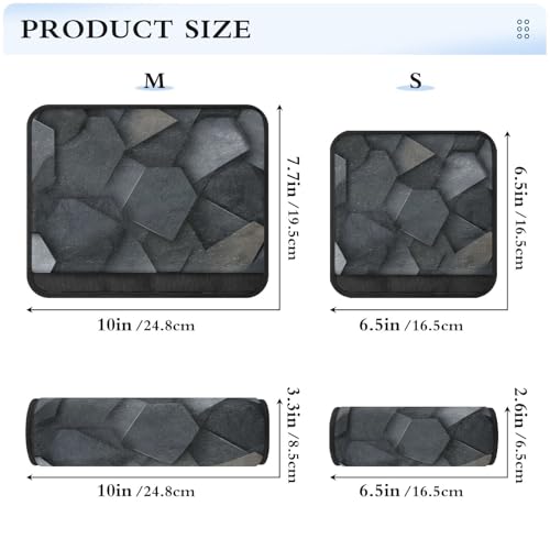 Image of 2 Pack Seatbelt Covers Seat Belt Cover Pad for Adults Boys Girls Car Seat Strap Covers Pads Cushion Universal Shoulder Strap Pad Protector for Backpack Camera Bag 6.5 Inch Dark Gray and Black Polygons